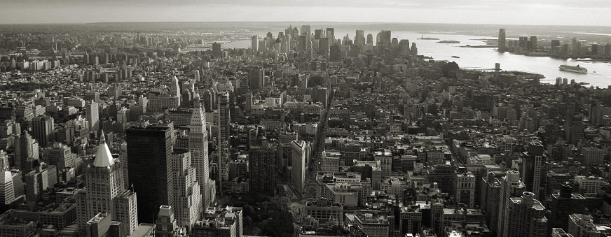 Manhattan, looking downtown from the 86th floor of the Empire State Building, NYC